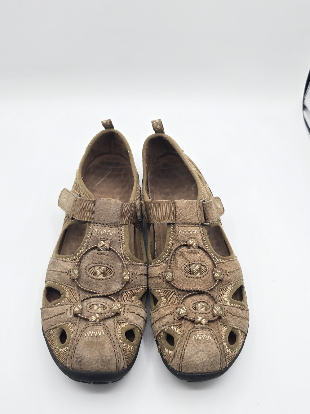 Earth Origins Swell Brown Suede Closed-Toe Hiking Sandals Women's 8 Comfortable